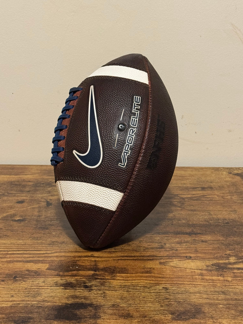 Nike Vapor Elite Navy Blue Leather Football NFHS Game Prepped/ Mudded/ Tacked