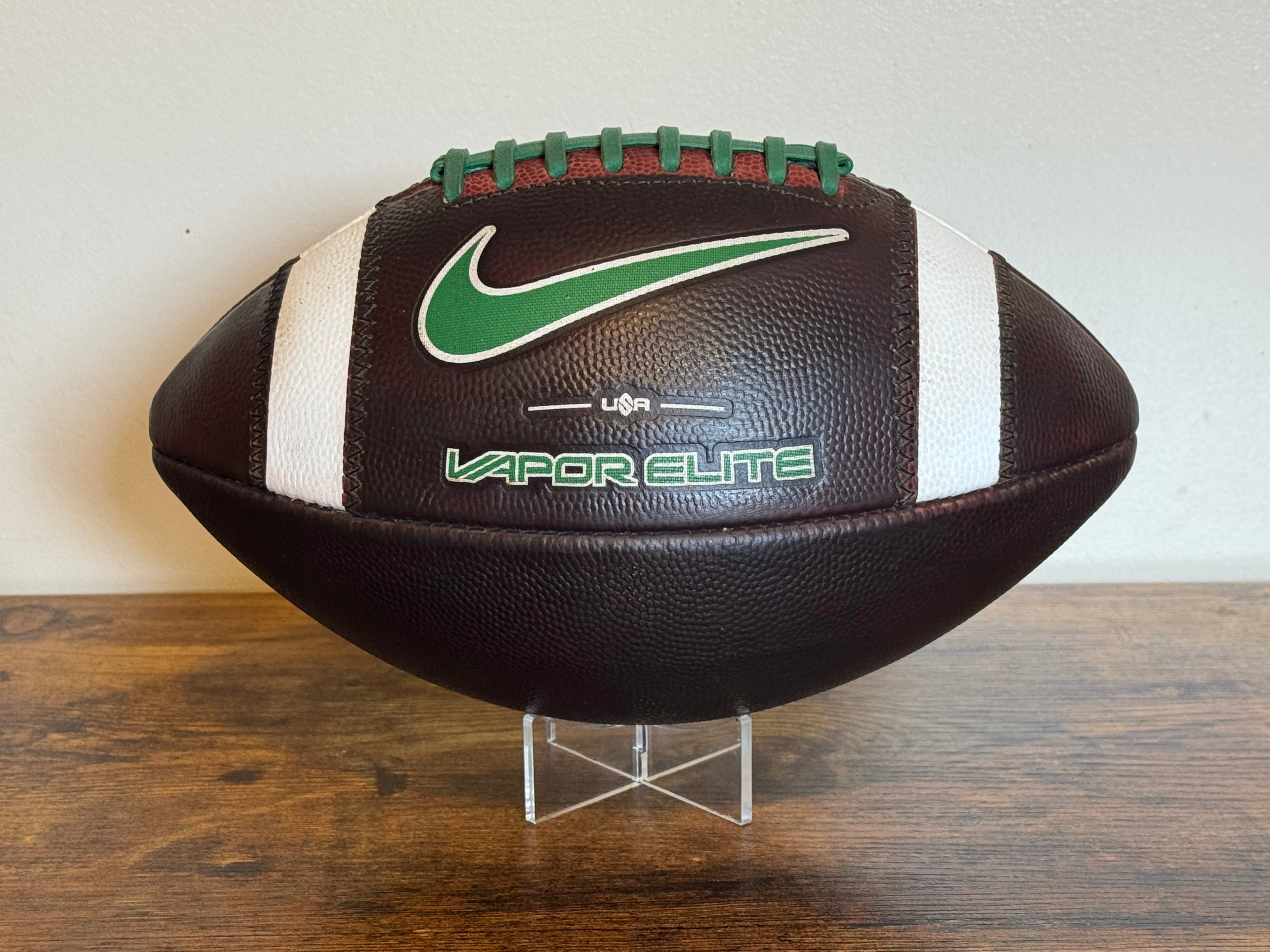 Nike Vapor Elite (Green) Leather Football Fully Game Prepped/ Broken In/ Mudded and Tacked