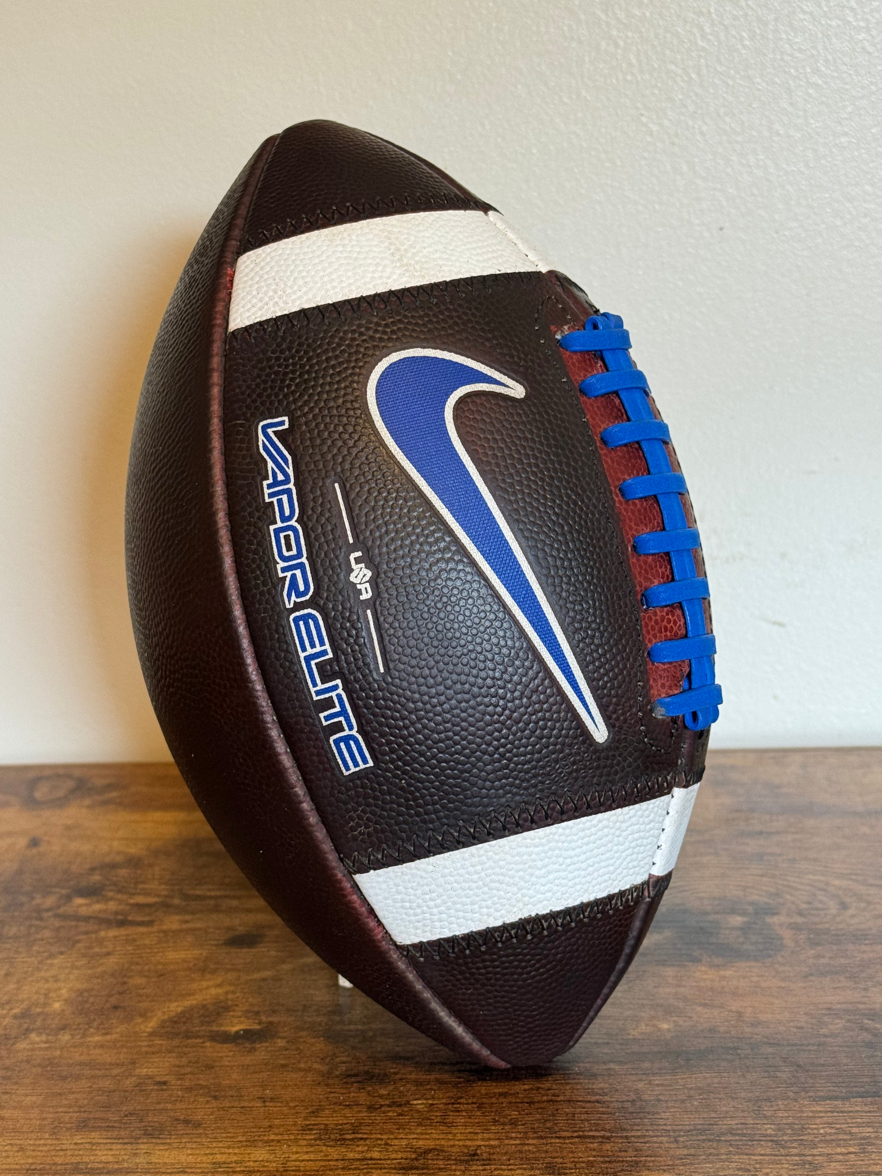 Nike Vapor Elite (Blue) Leather Football Fully Game Prepped/ Broken In/ Mudded and Tacked
