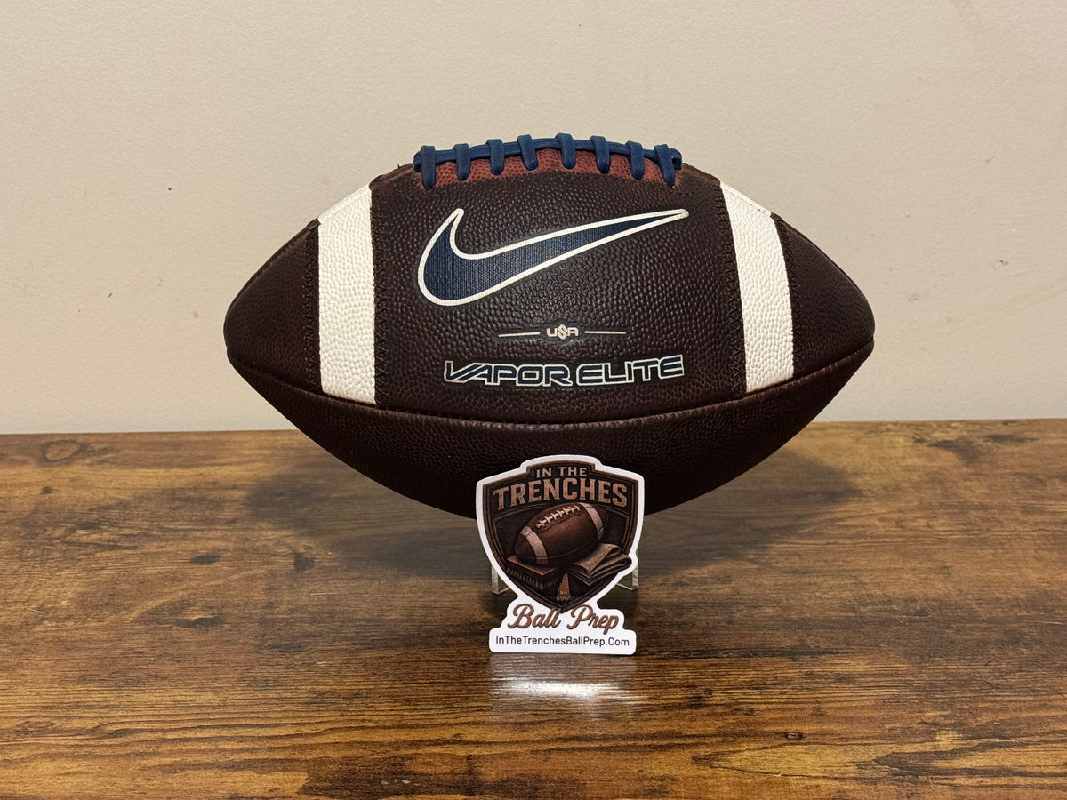 Nike Vapor Elite Navy Blue Leather Football NFHS Game Prepped/ Mudded/ Tacked