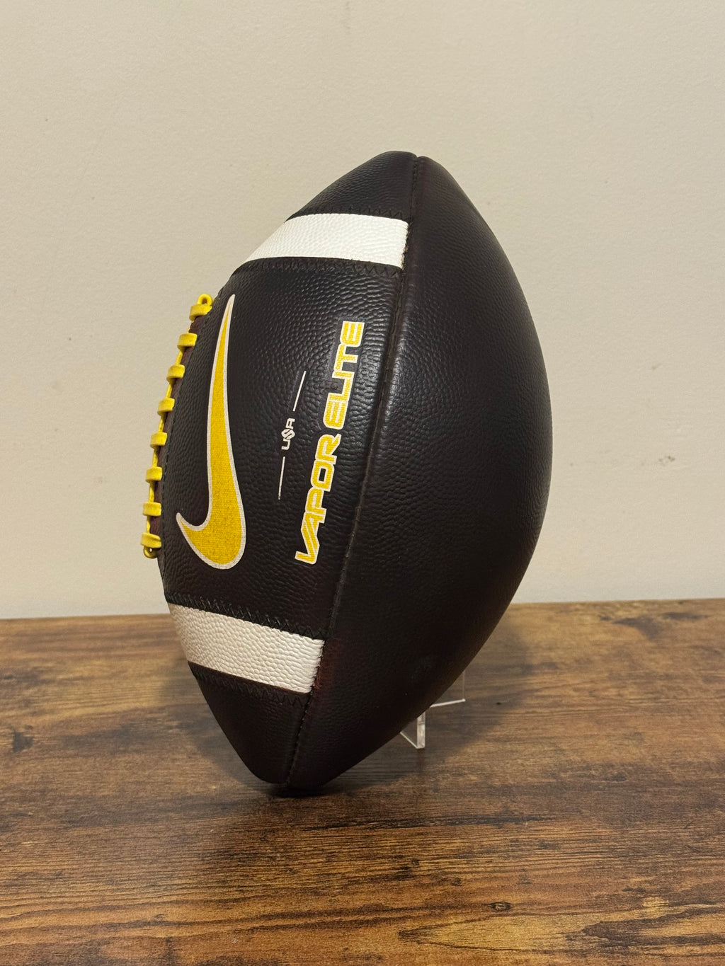 Nike Vapor Elite (Yellow) Leather Football Fully Game Prepped/ Broken In/ Mudded and Tacked