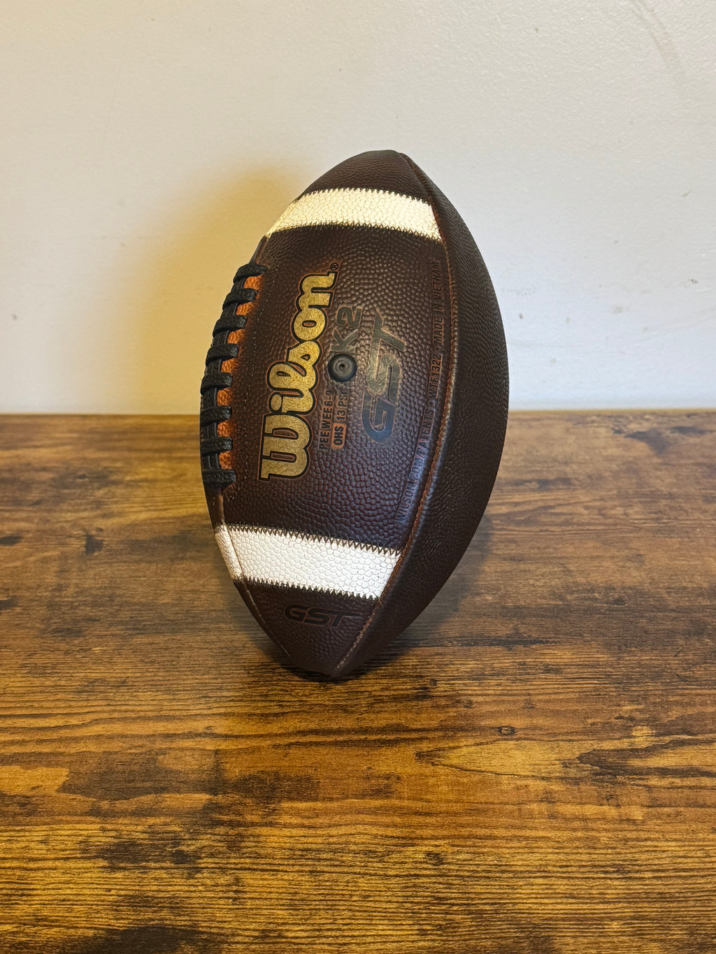 Wilson GST K2 Pee-Wee Youth Football (ages 6-9) Game Prepped/ Mudded/ Tacked