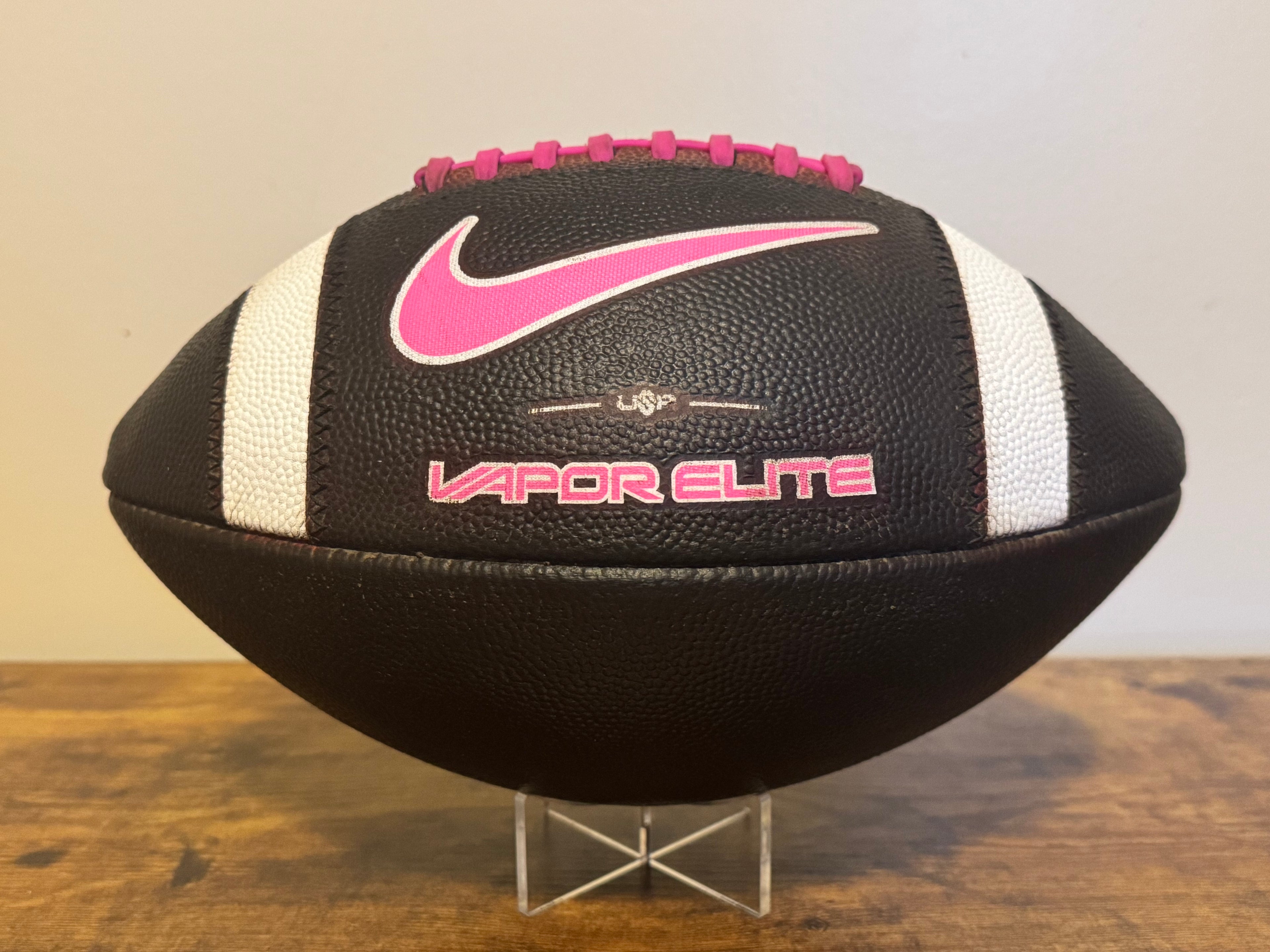 Nike Vapor Elite (Pink) Leather Football Fully Game Prepped/ Broken In/ Mudded and Tacked